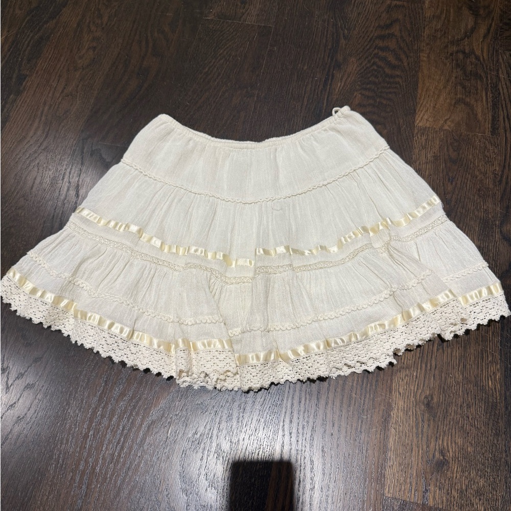 American Rag Cream Bubble Mini Skirt